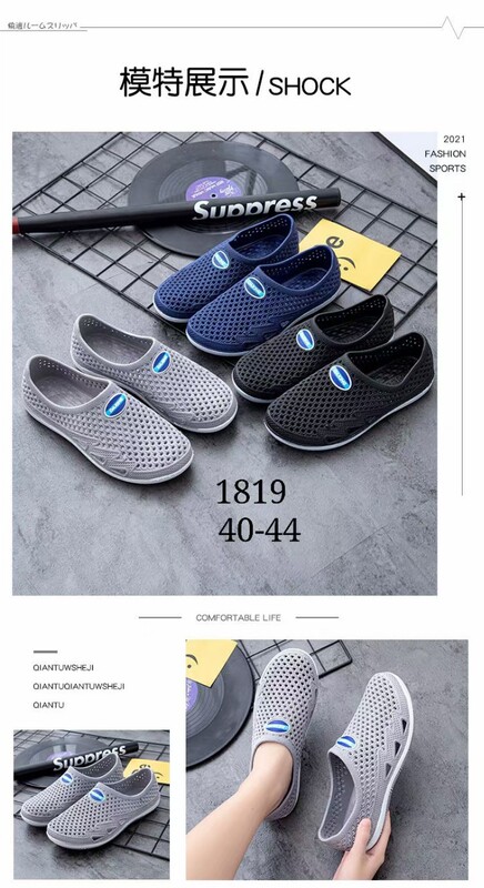 Summer Hollow Out Spot Casual Blue Korean Style sgs Mesh Cloth Toe Adult Breathable Sandals Hole Shoes