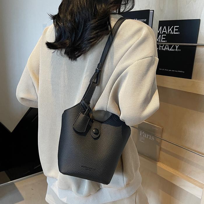 Bolso de canasta de verduras súper caliente transfronterizo femenino 2025 nuevo bolso de cubo de ocio simple moda bolso de hombro de todo fósforo