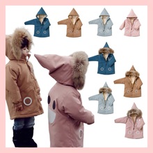 25秋冬BO同款精灵帽真毛领棉服儿童加厚棉衣外套羊羔绒【现货】