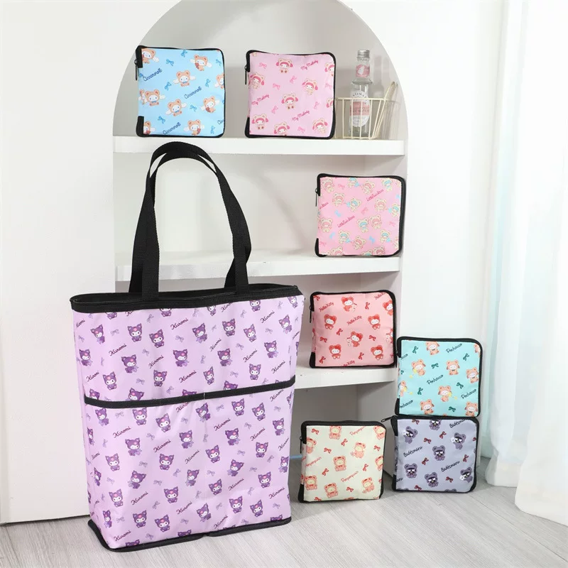 Handheld foldable capacious shopping bag, cloth bag, one-shoulder bag
