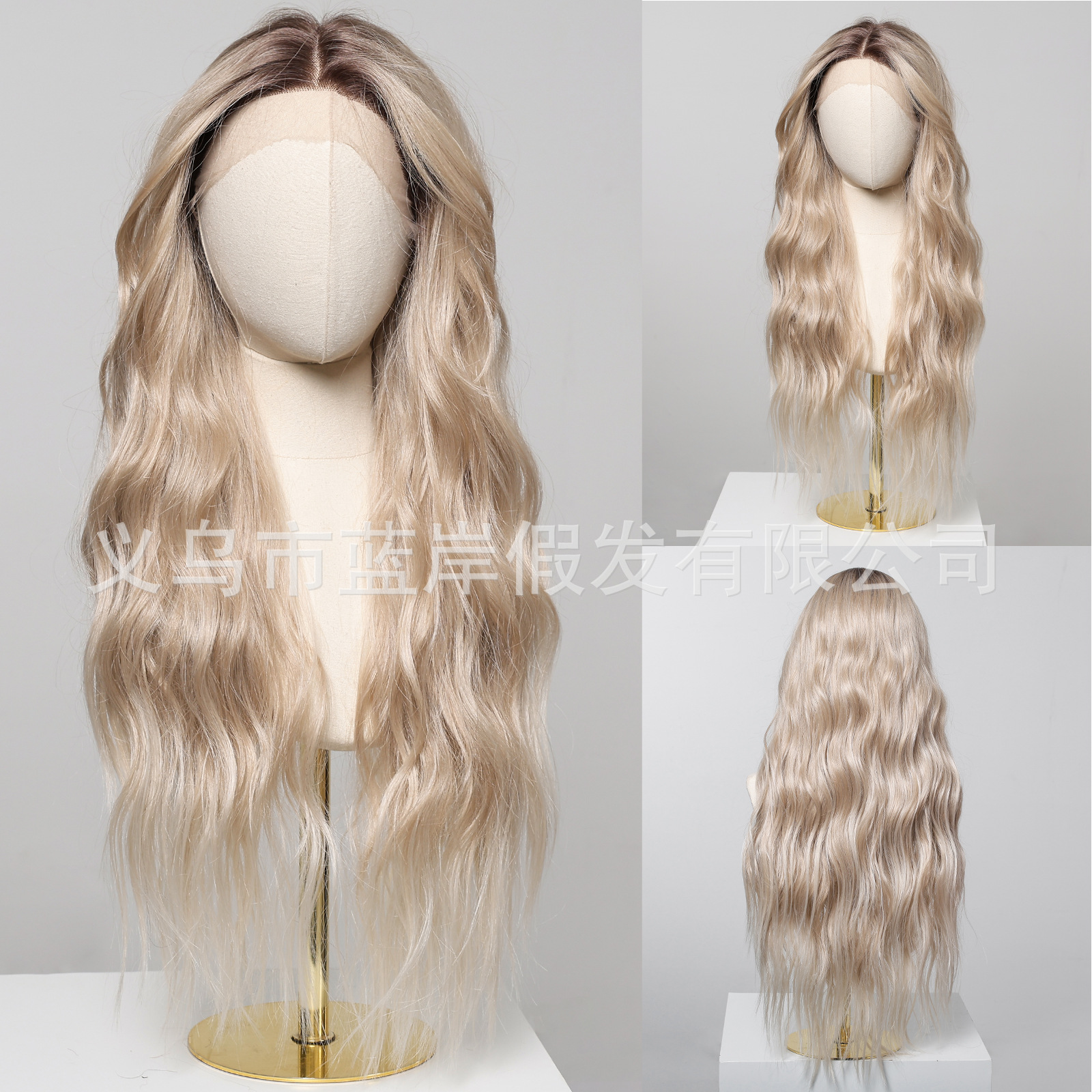 Nuevo producto gradiente gris color popular estilo europeo y americano 13*6 peluca de encaje de área grande costura libre transpirable y cómodo tocado