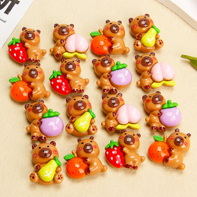 Nuevo cuero de tarjeta de dibujos animados, accesorios de resina de bricolaje de frutas, pegamento de crema, parche de carcasa para teléfono móvil, hebilla de zapatos, accesorios para el cabello, parche para refrigerador