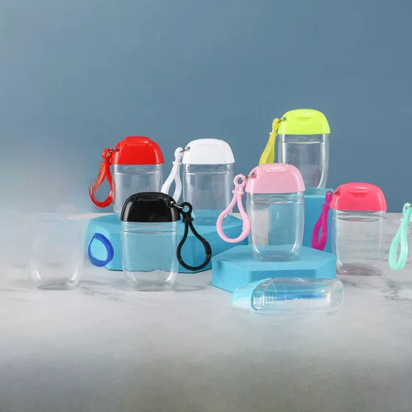 Disposable hand sanitizer bottle transparent pet plastic bottle flip top bottle 30ml empty bottle card oval bottle