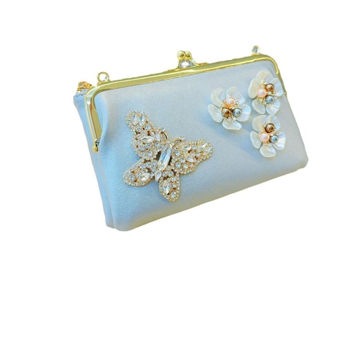 New cross-border pearl top handle evening bag dress bag party bag cheongsam bag ball gown bag water diamond shoulder bag