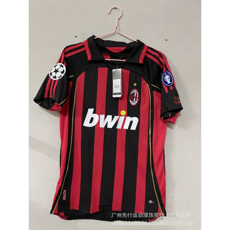 Ретро форма 07/08 Manchester United с длинным рукавом №7 Роналдо, домашняя и выездная версия 06/07 AC №22 Кака