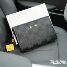 F迪男士真皮手拿包大牌手包大容量夹包手腕包时尚手拎包图片实拍