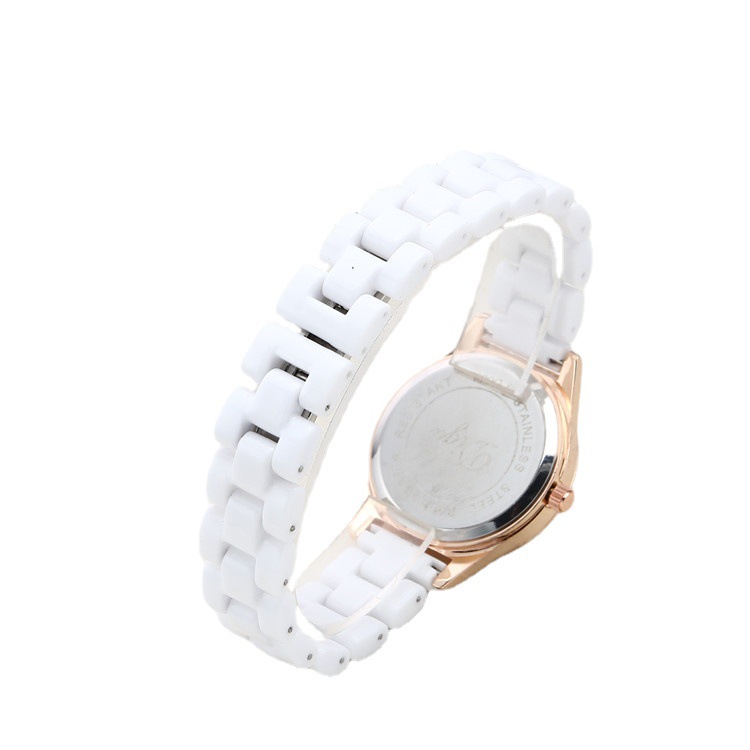 White trend fashionable waterproof quartz watch