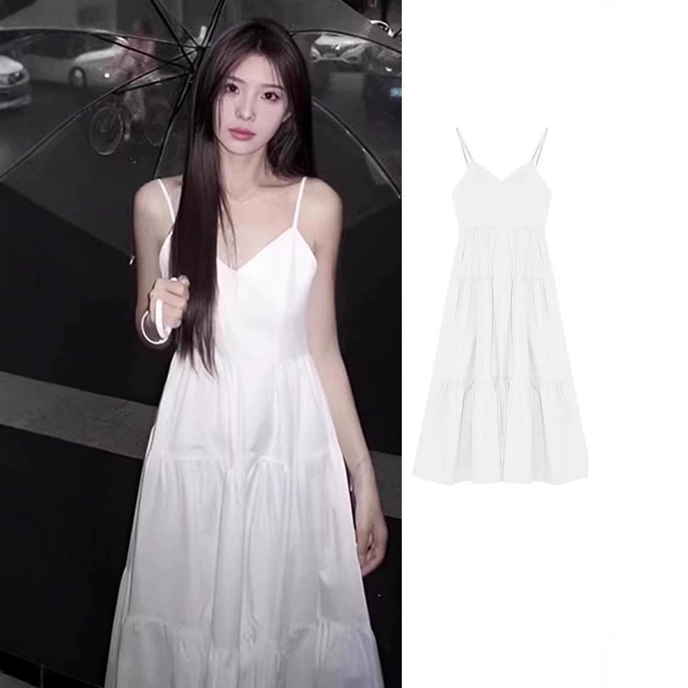 Белое платье-подтяжка женский летний новый нежный темперамент