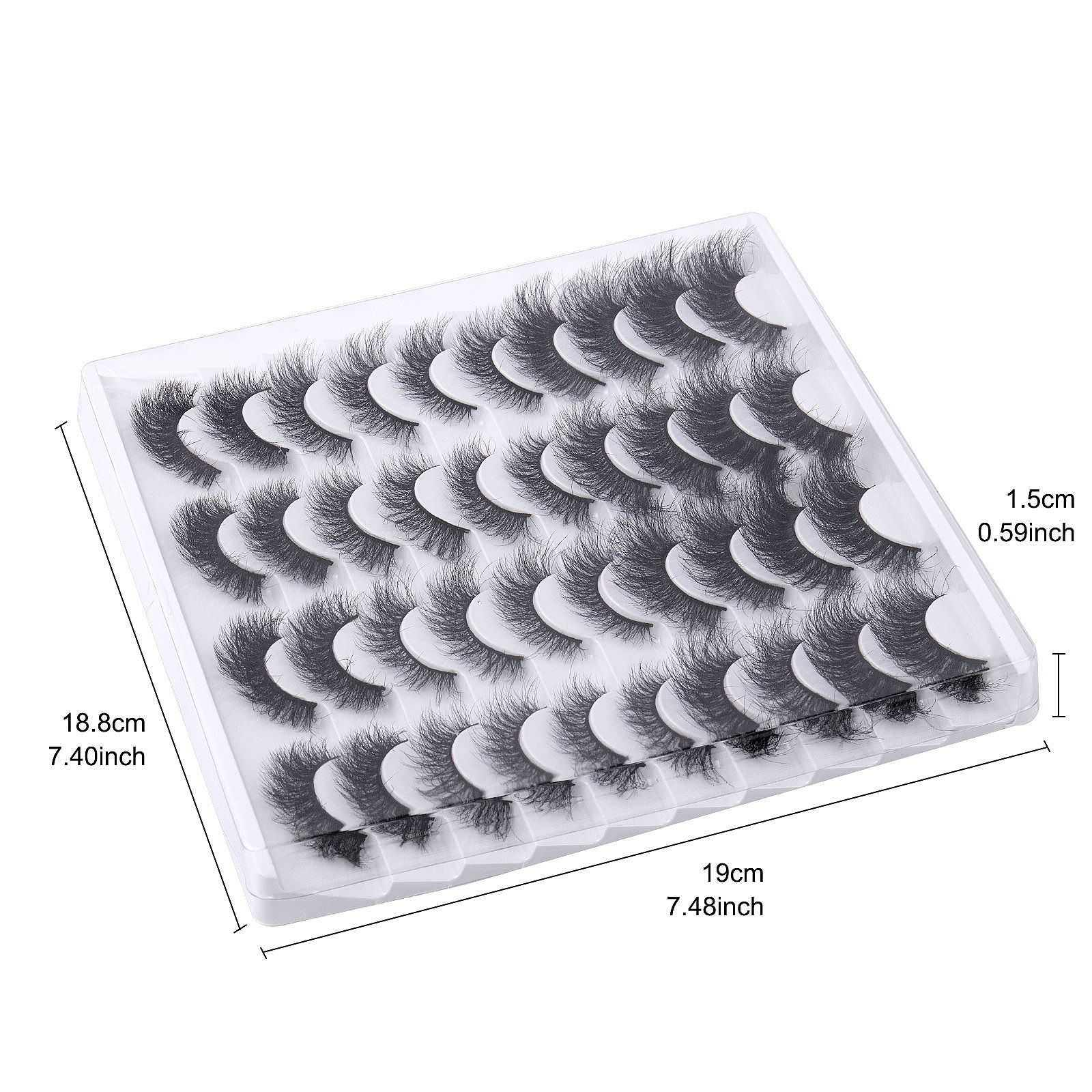New 20 pairs of mixed imitation mink fur false eyelashes, naturally dense, curly and messy, simulated grafted eyelashes_voghion.com