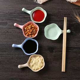 小麦秸秆带手柄调料碟厨房多用酱醋调味碟火锅调料小碟子酱油碟1
