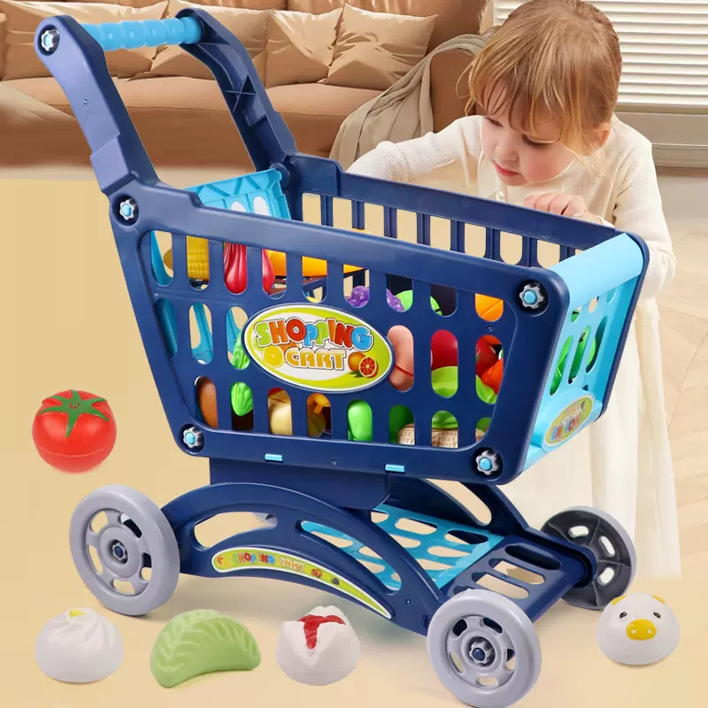 儿童跨境购物车玩具男女孩过家家大号仿真超市学步手推车地摊批发