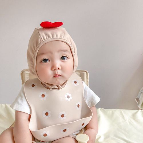 ins new daisy silicone bib baby food supplement cute bib tiger food bag baby saliva bag