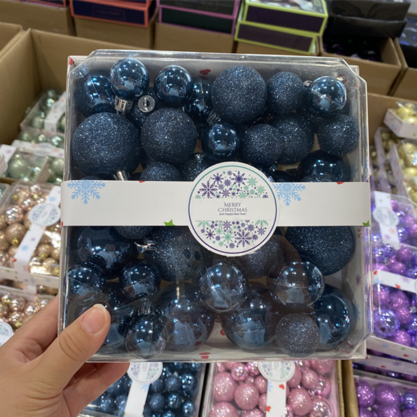 Nueva Navidad de color bola decoración 44 bolas de Navidad traje de árbol de Navidad colgante decoraciones caja de color de embalaje