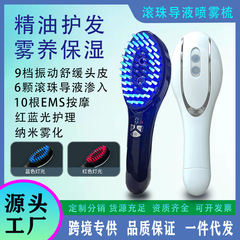 電動マッサージ櫛ボール導液上薬ナノスプレー赤ブルーレイマッサージ器頭部経絡保健育毛櫛