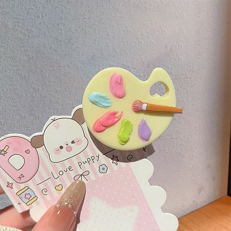 かわいいシミュレーションパレットヘアピン、甘い女の子のミニお絵かきボードカモノハシクリップ、春夏の新しい多用途のインターネットセレブヘアアクセサリー|undefined