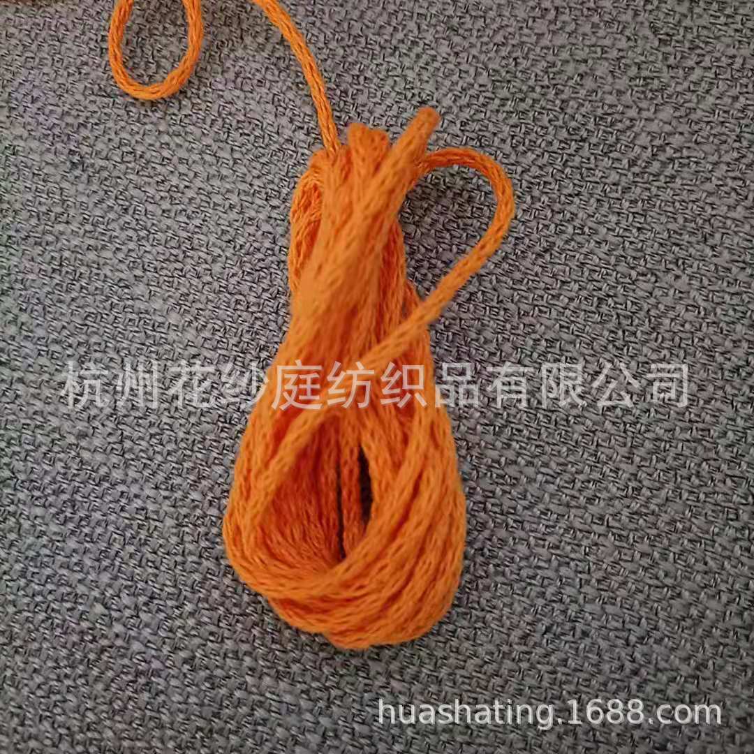 亚麻带子纱羊毛空心带子纱 圆筒带子纱来料加工