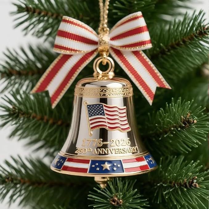 跨境新品250th Anniversary Bell Ornament250周年圣诞纪念钟饰|undefined