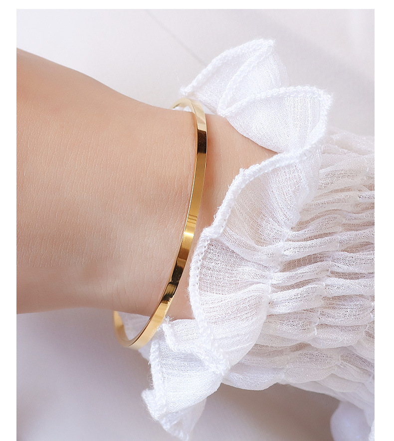 Ornament Simple Titanium Steel Plated 18K Gold Color Protection Ornament Bracelet