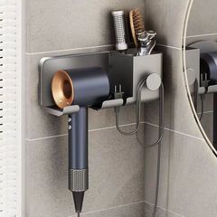 Hair dryer hook without drilling bathroom wall-mounted storage rack home multi-functional bathroom hairdryer holder