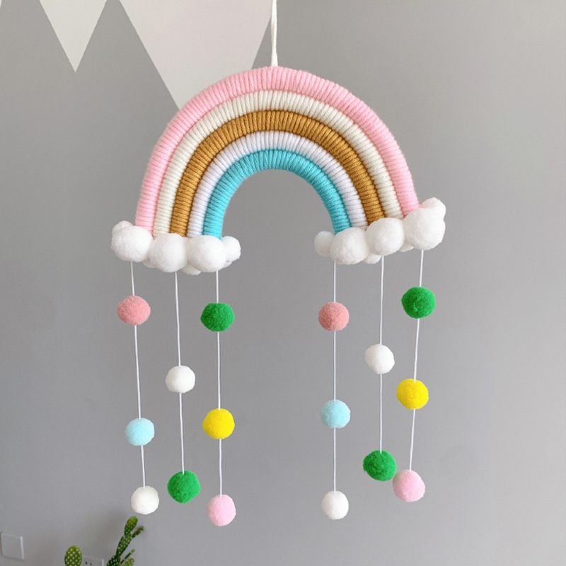 Brand children's woven rainbow pendant