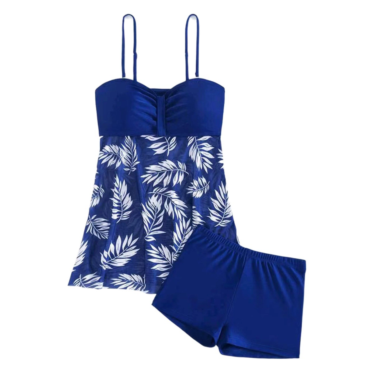 2025 Европа и США Внешняя торговля новый купальник сплит-боксеры с высокой талией сетчатая пряжа Tankini женский купальник Tankini