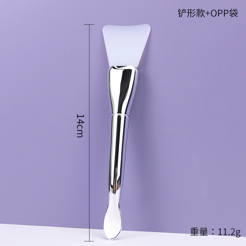 Cuchara de espátula en forma de semillas de melón plateado en forma de pala/bolsa OPP