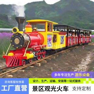 Internet Celebrity Track Sightseeing Train, Outdoor Scenic Spot Steam Train Manufacturer, Electric Amusement Equipment