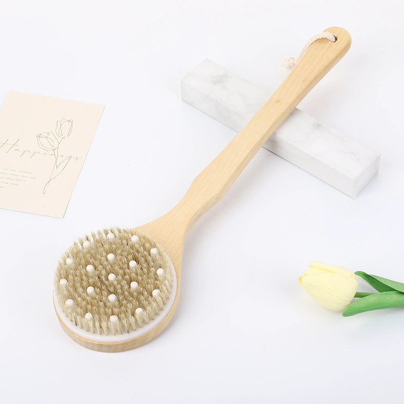 Amazon Cross-border Bristle Brush Massage, Bathing Brush Handburse Bath Brush Brush Round Bath Brush Brush Hemu Bath Brush