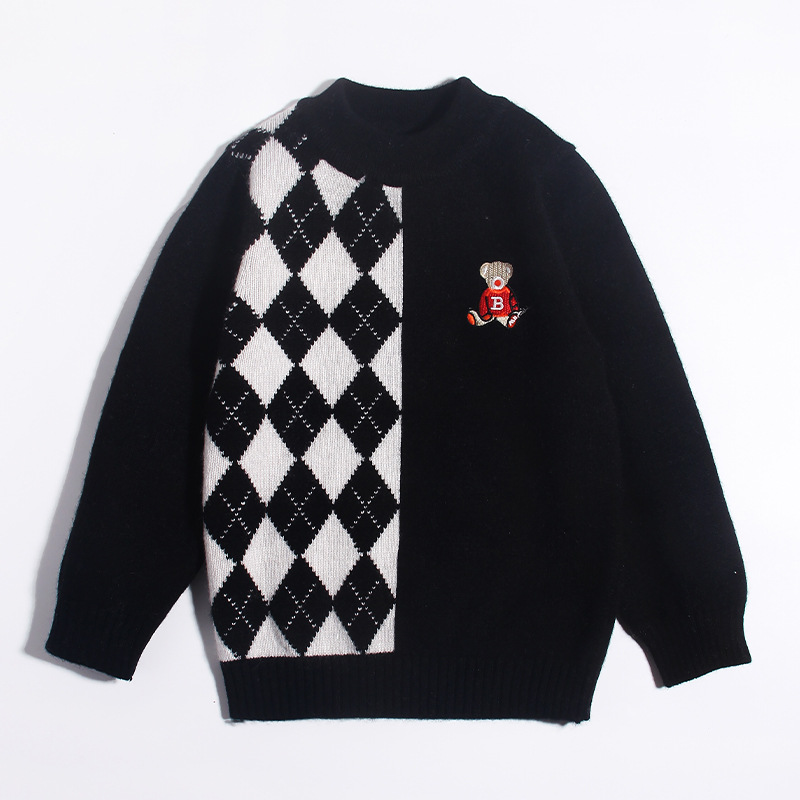 Children's cashmere knitted warm sweater for leisure