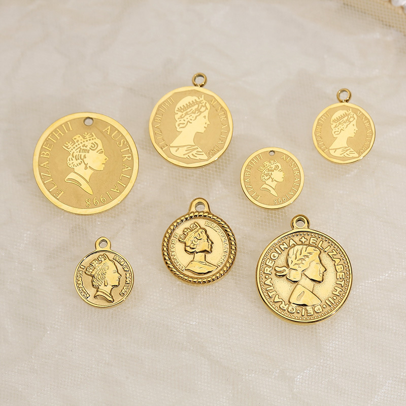 304 Stainless Steel Material 1 Piece Stainless Steel 18K Gold Plated Human Letter Pendant