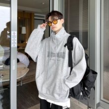 休闲潮流立领潮大码男装百搭春秋季新款套头青春流行卫衣服宽松型