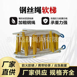 钢丝绳软梯外包尼龙绳软梯消防梯救生软梯救援梯应急训练用批发