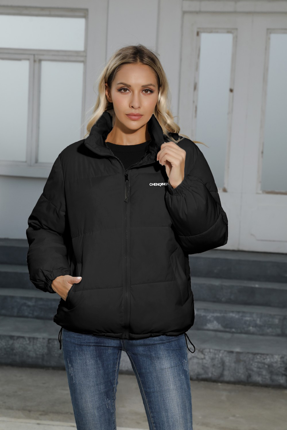 Women's Coat High Collar Winter Cotton Jacket For Women_voghion.com