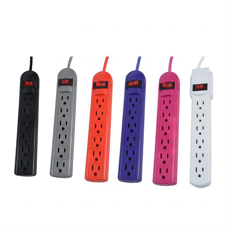 厂家供应美式5-15P拖线板 多色 墨西哥南美市场电源线插座