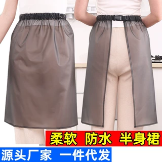 加长柔软防水半身围裙松紧带卡扣男女餐饮水产工作服加肥批发跨境