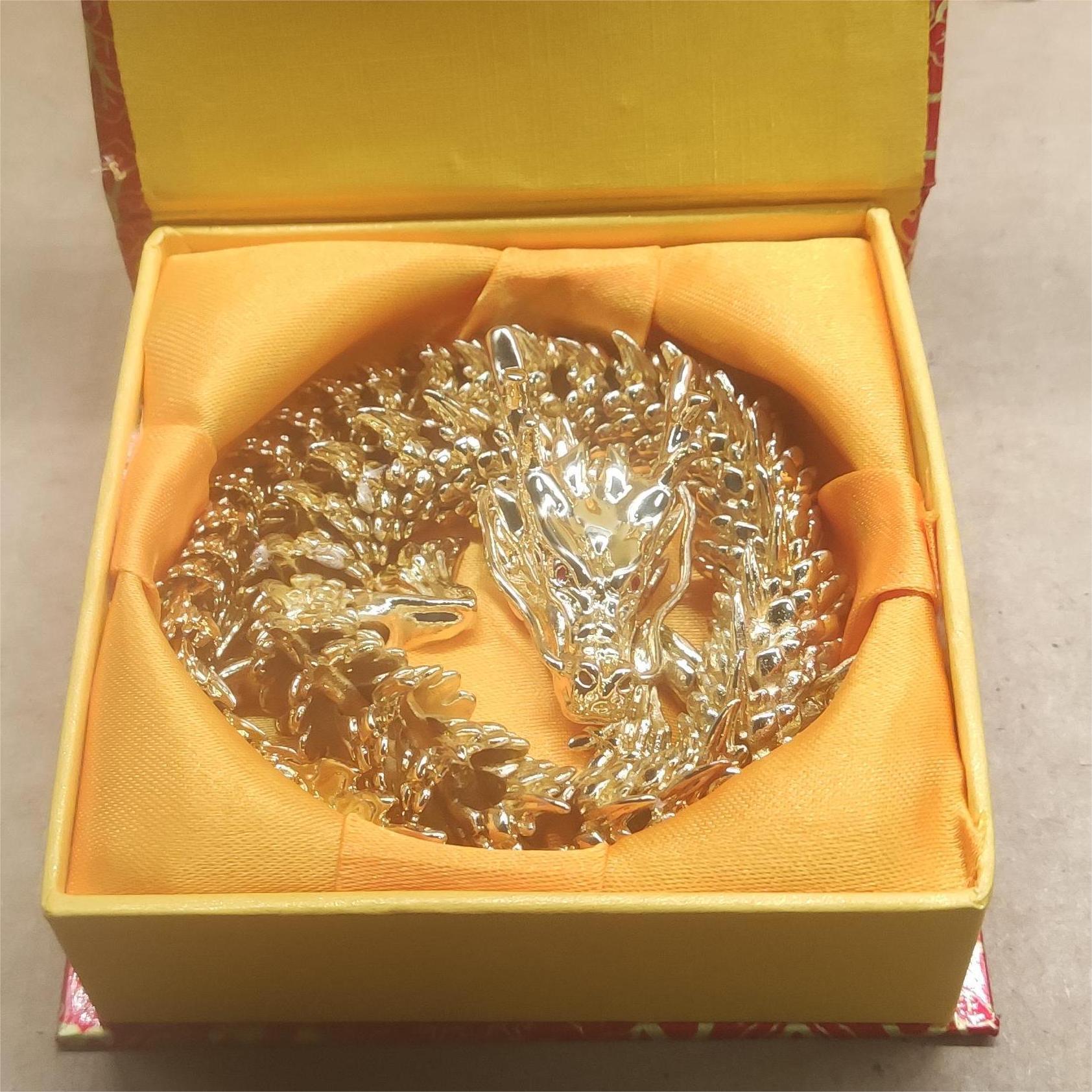 Dragón de oro de latón móvil dragón chino dragón de plata 3D dragón decoración antigua Zodiaco cobre dragón artesanía colección regalo