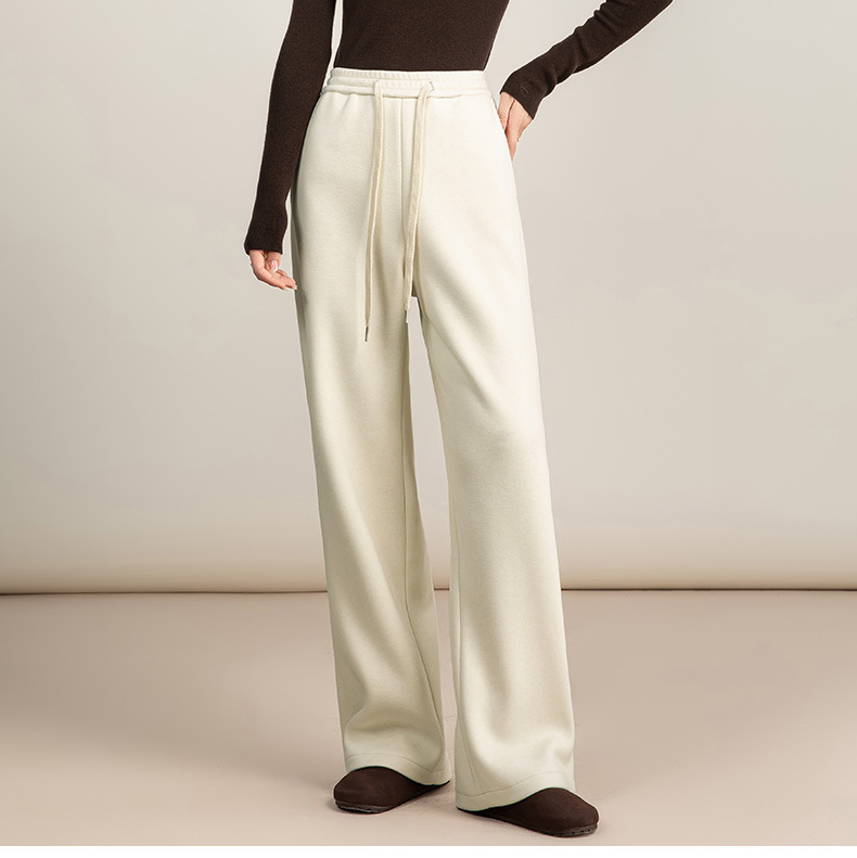 Quần ống rộng nữ cạp cao dáng suông chất Tencel Modal len lót lông cừu — màu tím chi tiết 8