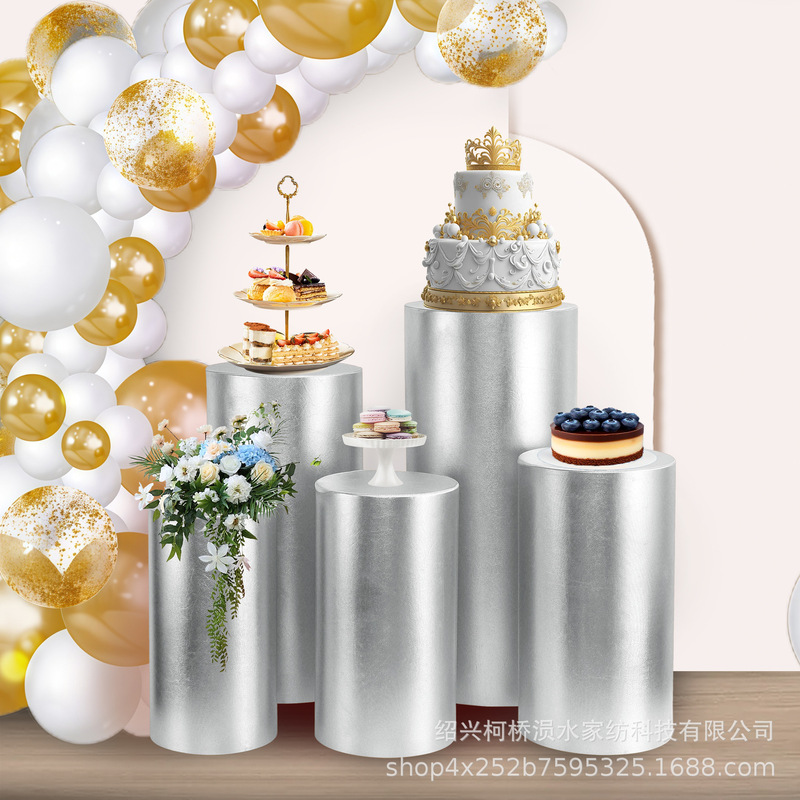 批发ins圆柱桶布套酒店婚礼派对铁艺甜品桌套蛋糕轻奢甜品台盖布|undefined