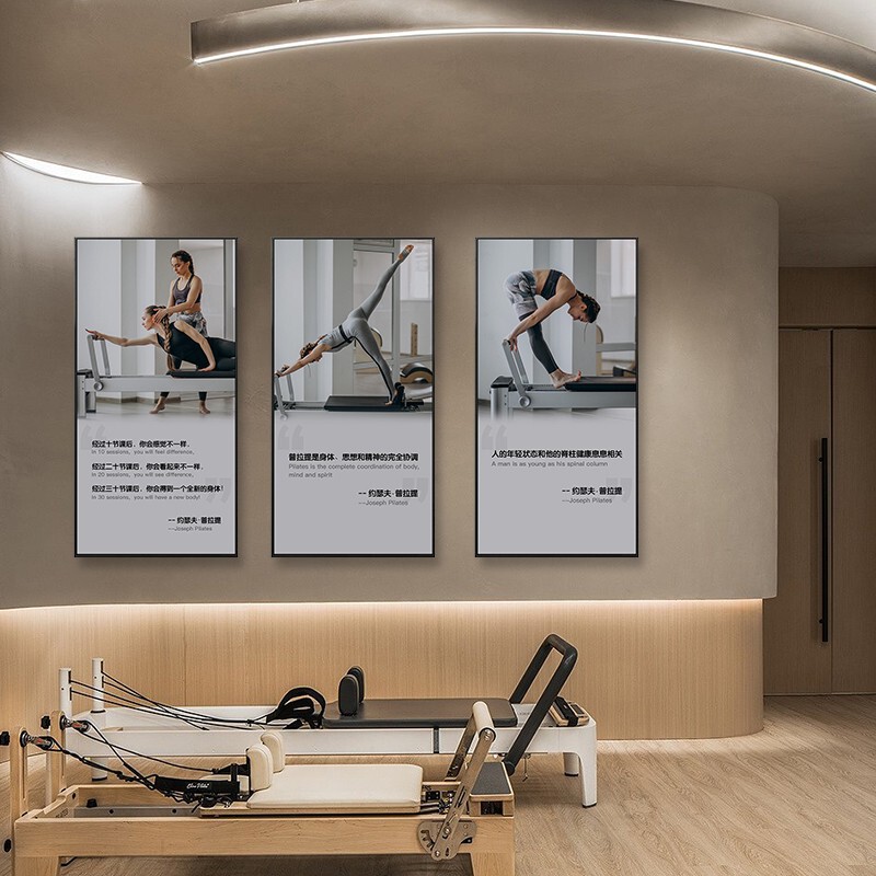 Gym Yoga Studio Interior Wall Decoration Painting Pilates Hanging Painting Vertical Version Postpartum Studio Body Shaping Mural