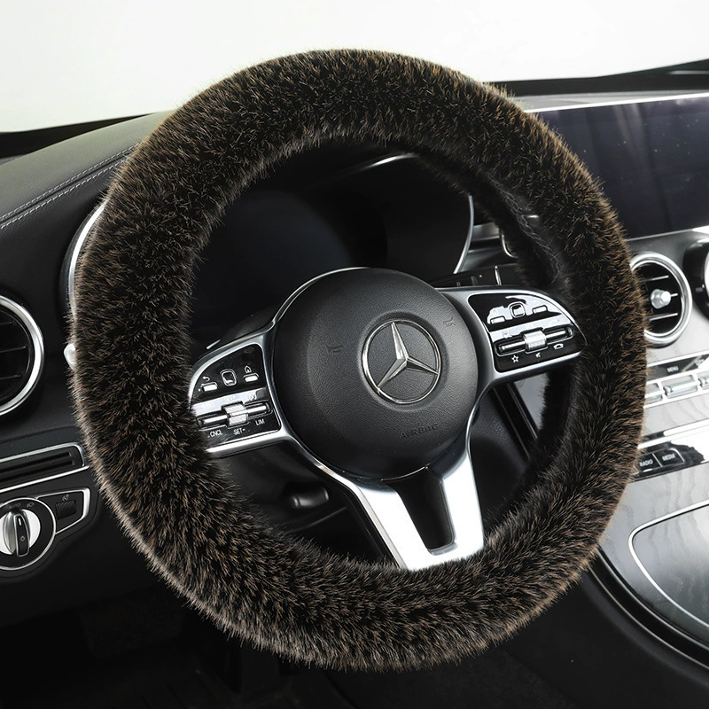2025 set of winter long-haired mink car winter steering wheel