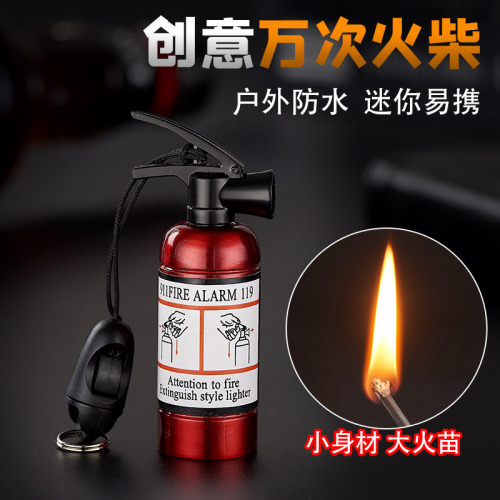 Gas can kerosene lighter fire extinguisher creative mini 10000 strike anywhere fire starters hanging accessories outdoor firestarting camping waterproof