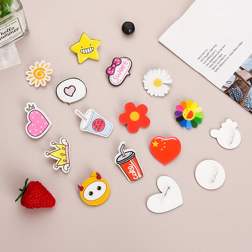 Creative cartoon rainbow brooch acrylic badge cute bag clothes pin pendant small accessories patch customization