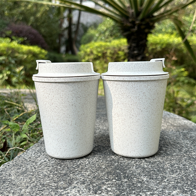 Tazza da caffè e acqua regalo antiscottatura a doppio strato in paglia di grano riciclata ecologica e di alta qualità_voghion.com