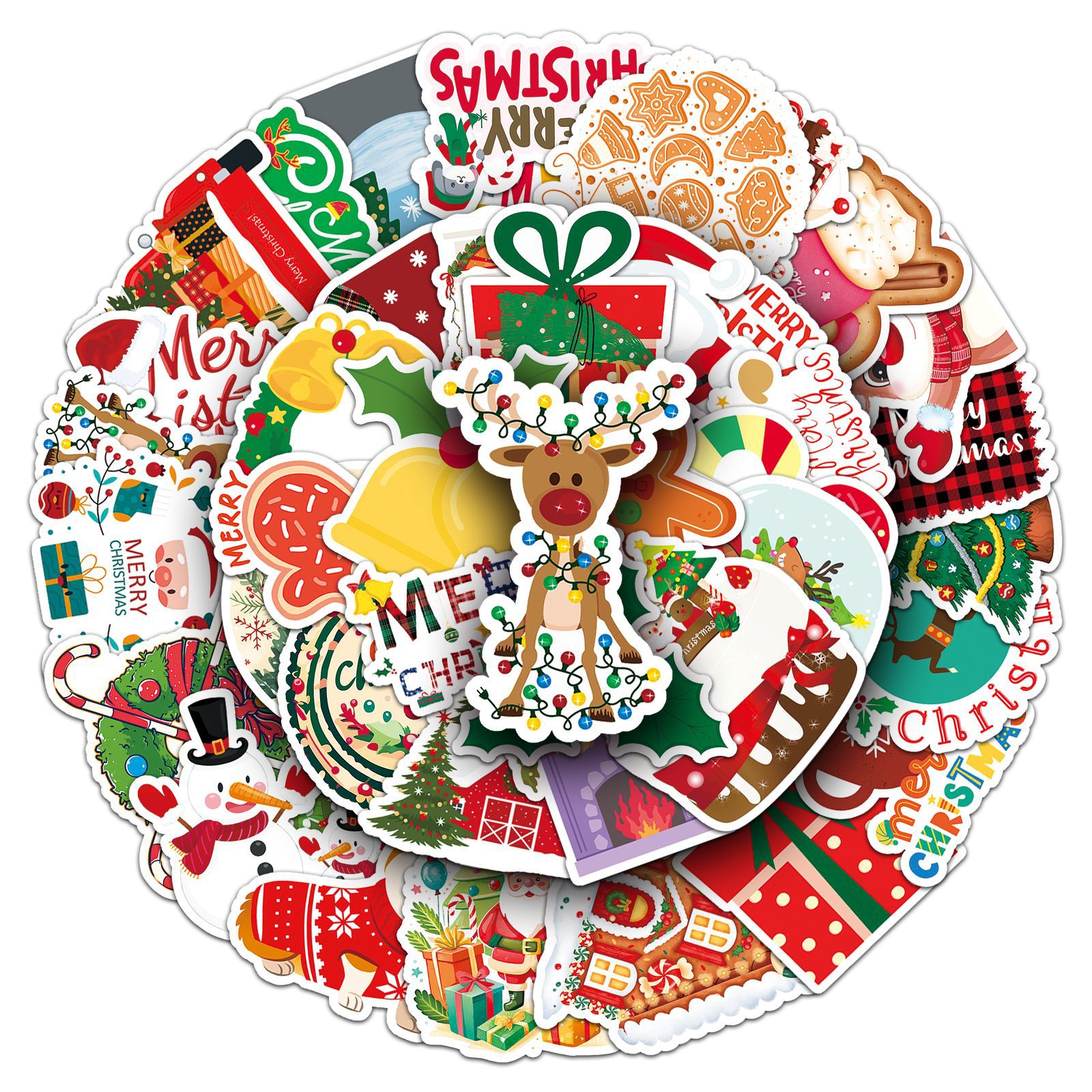 Christmas Festival 1 Set Christmas Tree Christmas Socks Elk Christmas Christmas PVC Self-adhesive Cute Stickers