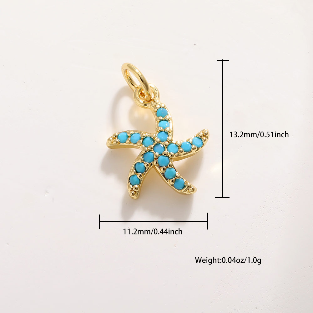2g Weight Pendant Jewelry Making Type DIY Jewelry Accessories Classification 1 Piece Quantity Copper Material Scallop, Starfish, Conch Pattern All Seasons Season Plating Design Retro, Classic Style Style 1 Piece Copper Scallop Starfish Conch Pendant DIY Jewelry Accessories 30