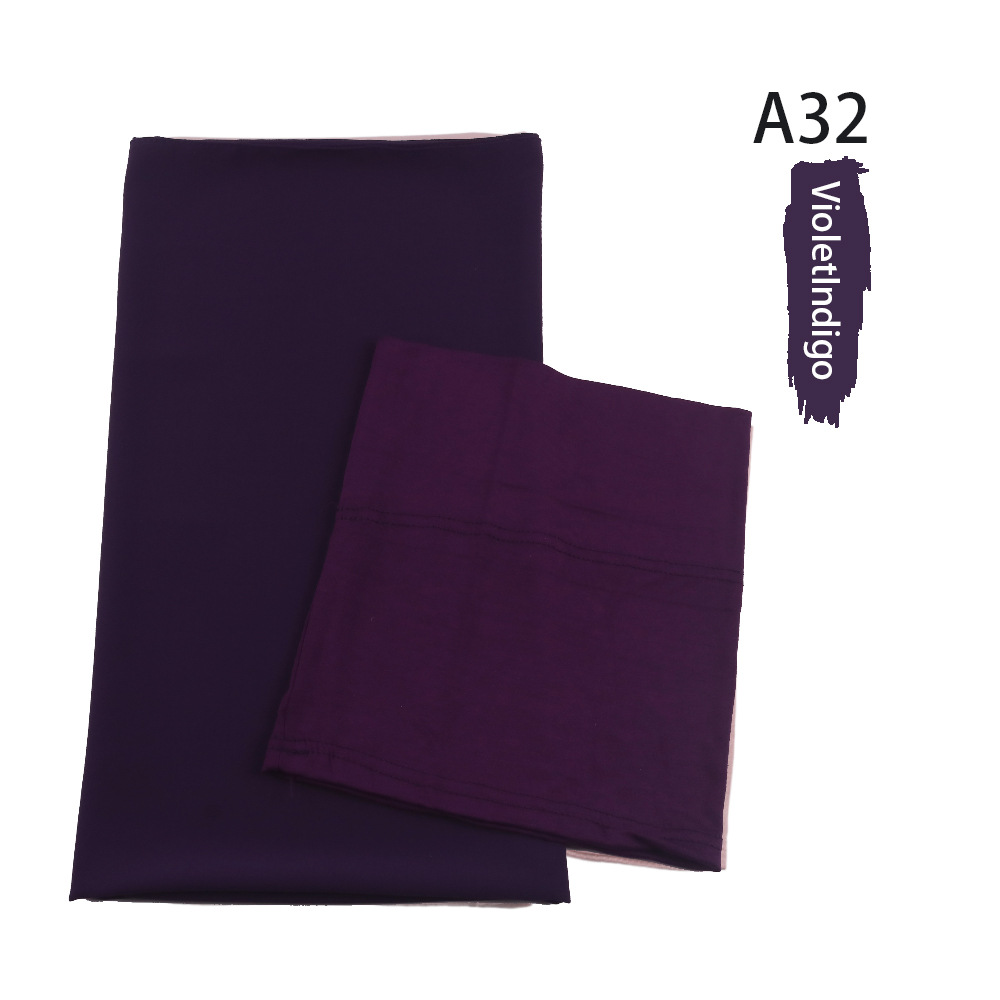 Muslim Women Chiffon HIjab With Matching Under Cap Hijab Headscarf Chiffon Long Shawl With Match Color Jersey Inner Caps