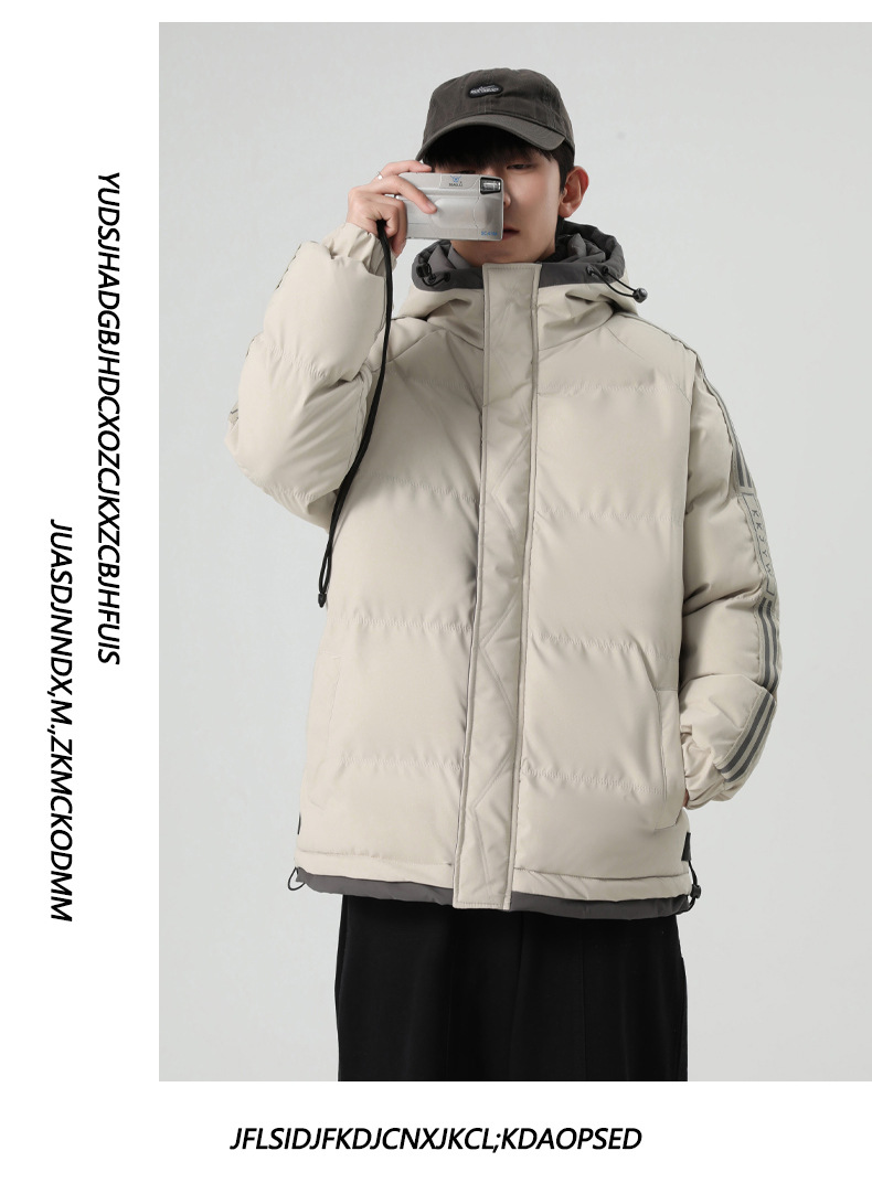 Men's Thickened Cotton Padded Jacket Loose Fit Oversized Coat_voghion.com