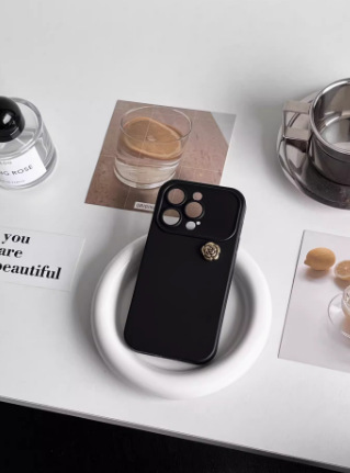 Camelia tridimensional negra pura 2 en 1 LF