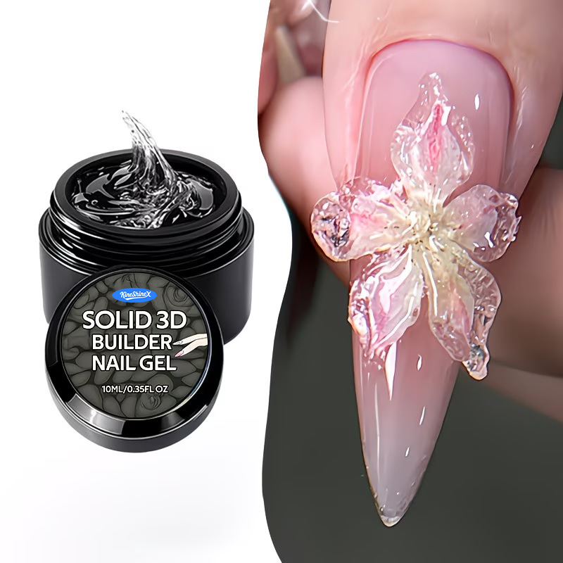 Kineshinex Transparent Non-Sticky Nail Extension Gel for Quick DIY Nail Art 3D Sculpting Flowers, Etc