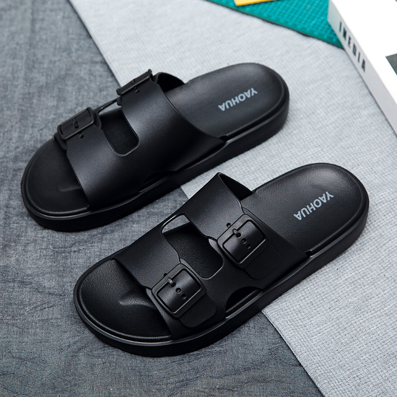 Pantuflas hombre 2025 nuevo estilo verano pisando mierda en casa sandalias antideslizantes playa para hombre sandalias Birkenstock de gran tamaño